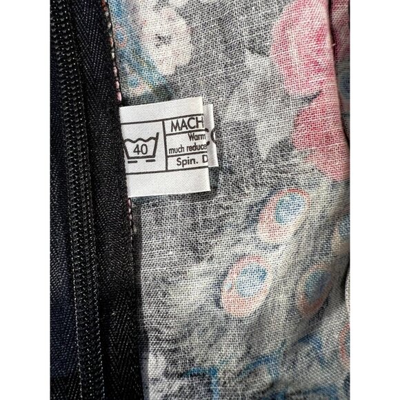 52 Greek Street Dress Women's 12 Black Faux Wrap Floral 100% Cotton Belted Midi - Picture 10 of 10